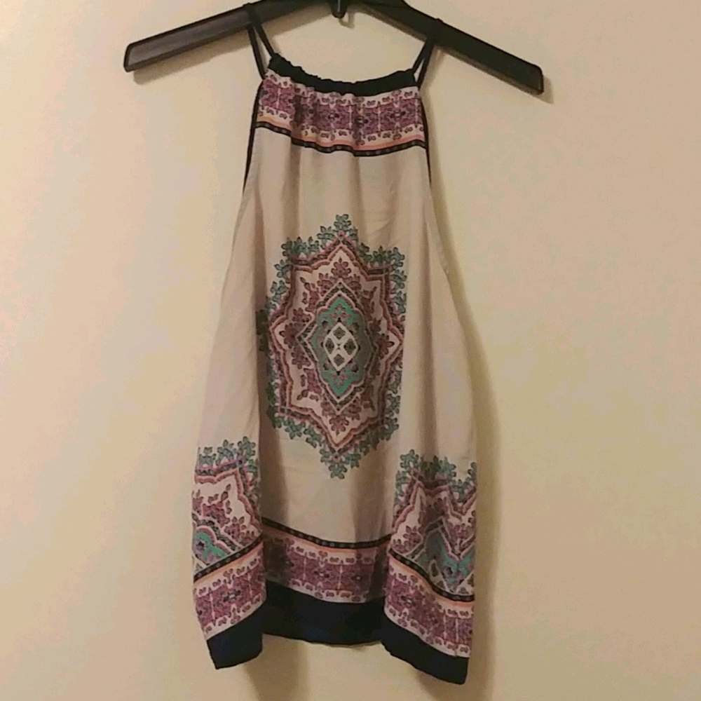 Sweet Wanderer Off White Mandala Halter Top US L